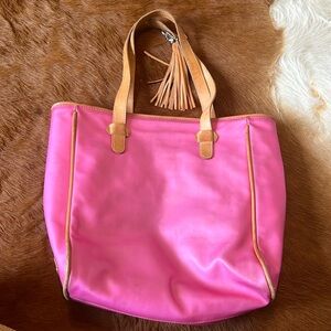 Hot pink Consuela tote bag, vinyl inside as well.